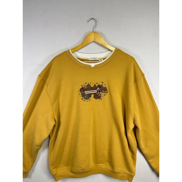 Hastings & Smith Mustard Yellow Embroidered Bridge Sweatshirt - Size XXL - Picture 2 of 9